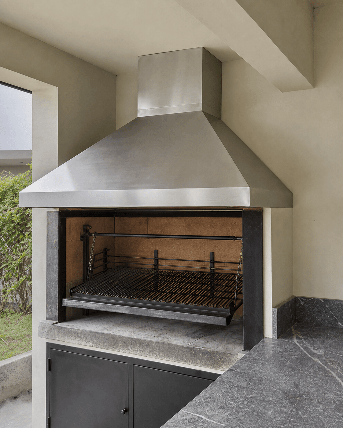 Campana para parrilla a medida, terminación acero inoxidable